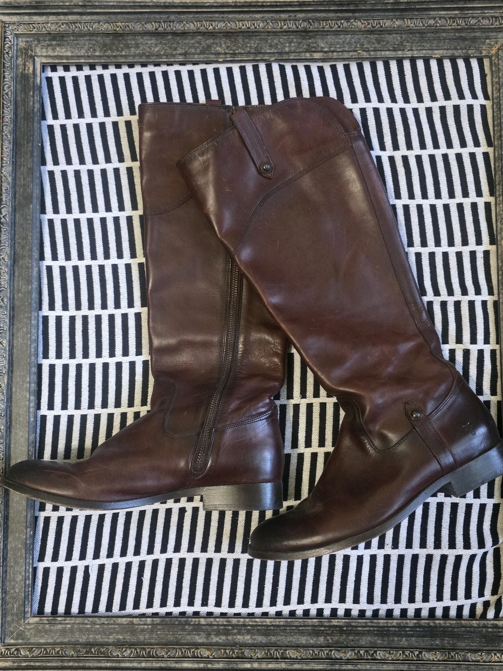 Frye Brown Leather Knee-High Riding Boots